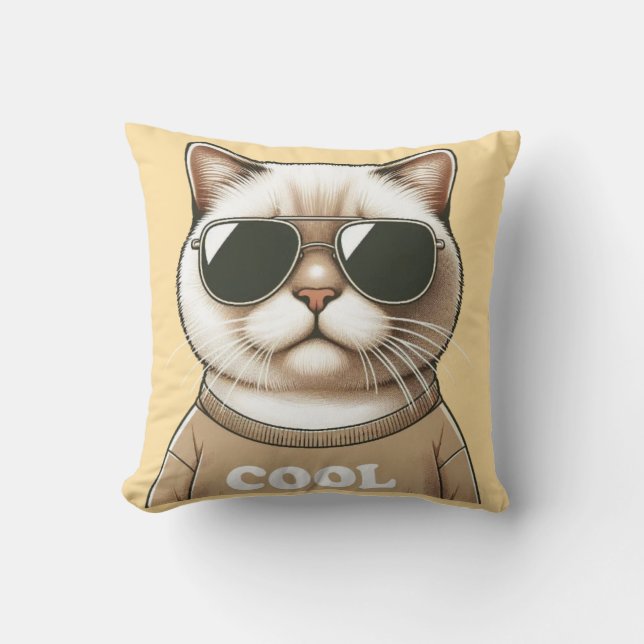 Cat style throw pillow (Front)
