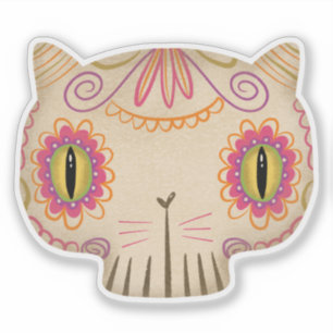 Cat Sugar Skull Catrina - Day of the Dead