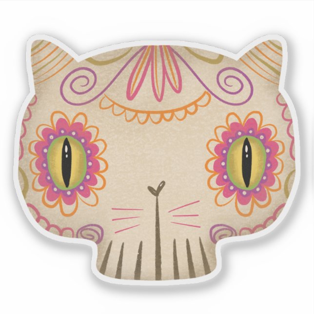 Cat Sugar Skull Catrina - Day of the Dead (Front)
