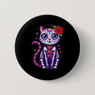 Cat Sugar Skull Cute Cat For Cat Lover Cat-m 2 Inch Round Button