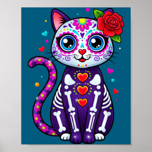Cat Sugar Skull Cute Cat For Cat Lover Cat-m Poster