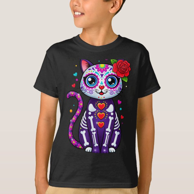 Cat Sugar Skull Cute Cat For Cat Lover Cat-m  T-Shirt (Front)