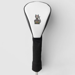 Cat Sugar Skull Mexico Calavera Dia De Los Muertos Golf Head Cover