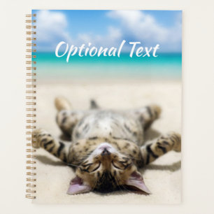 Cat Sunbathing at the Beach   Planner