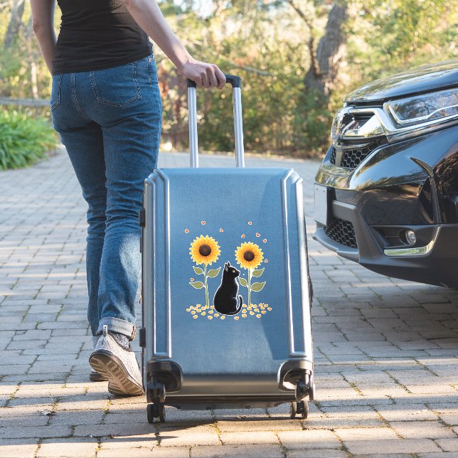 Cat Sunflower Christmas Tree Sun Flower Cat Lover  (Suitcase Insitu)