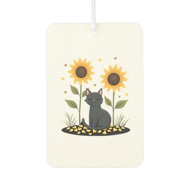 Cat Sunflower Christmas Tree Sun Flower Cat Lover  Air Freshener (Front)