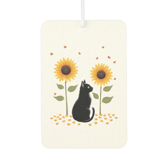 Cat Sunflower Christmas Tree Sun Flower Cat Lover  Air Freshener (Front)