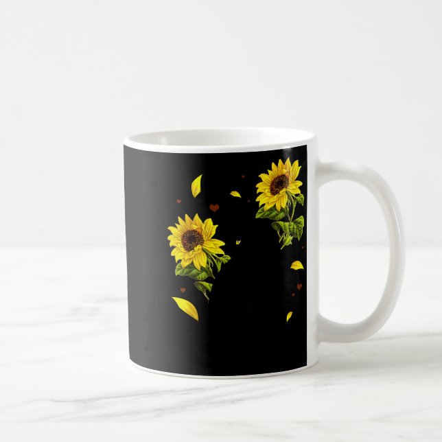 Cat Sunflower Christmas Tree Sun Flower Cat Lover  Coffee Mug (Right)