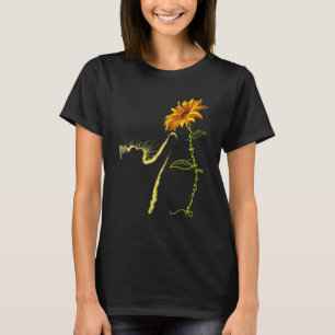 Cat Sunflower For Cat Cat Mom Cat Lady Women T-Shirt