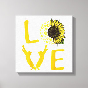 Cat Sunflower Gifts For Cat Lovers Cat Mom Canvas Print