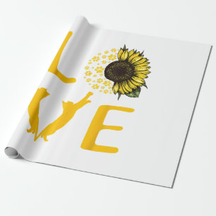 Cat Sunflower Gifts For Cat Lovers Cat Mom Wrapping Paper