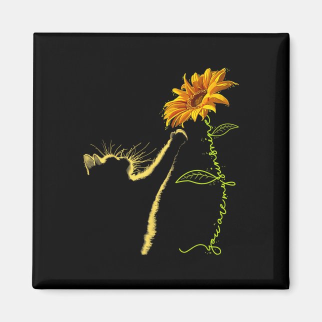 Cat Sunflower Gifts For Cat Lovers  Magnet (Front)