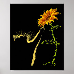 Cat Sunflower Gifts For Cat Lovers Poster