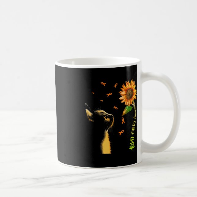 Cat Sunflower RSD CRPS Awareness  Coffee Mug (Right)