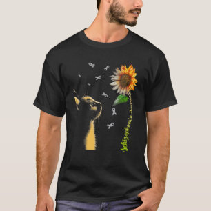 Cat Sunflower Schizophrenia Awareness T-Shirt