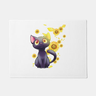Cat Sunflower Shirt Doormat