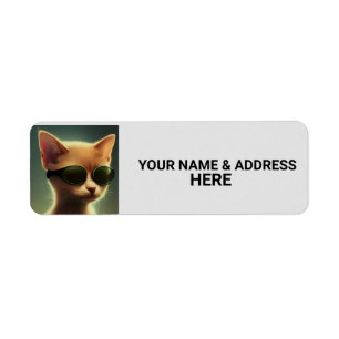 CAT SUNGLASSES GINGER Return Address Labels