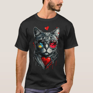 Cat Sunglasses Heart Cute Kitten Kitty Cat 3 T-Shirt