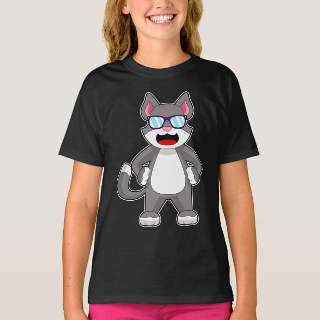 Cat Sunglasses T-Shirt (Front)