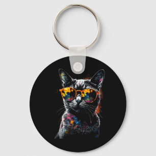Cat Sungles - Pet Animal Art Cat Keychain