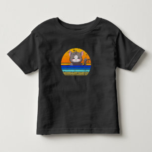 Cat Sunset Retro 80s Style Vintage Gift Toddler T-shirt