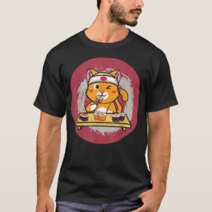 Cat Sushi Anime Kawaii Set Japanese Food Lover Ota T-Shirt