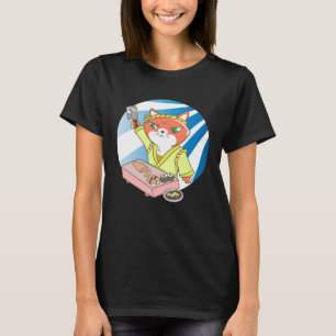 cat sushi fish china T-Shirt