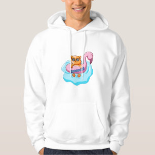 cat swimming pool summer vibes    cat lover design hoodie