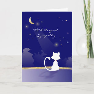 Cat Sympathy Card - Moon and Stars