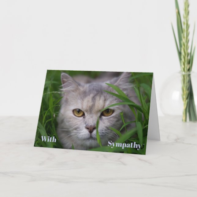 Cat Sympathy Card Personalized Pet Memorial (Front)