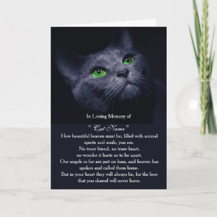 Cat Sympathy Card Personalized photo Pet Memorial