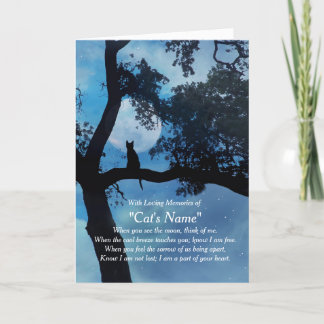 Cat Sympathy Custom Name Sympathy Card