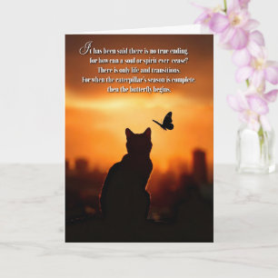 Cat Sympathy with Silhouetted Cat and Butterfly Card