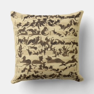 Cat Symphony, 1868 by Moritz von Schwind Throw Pillow