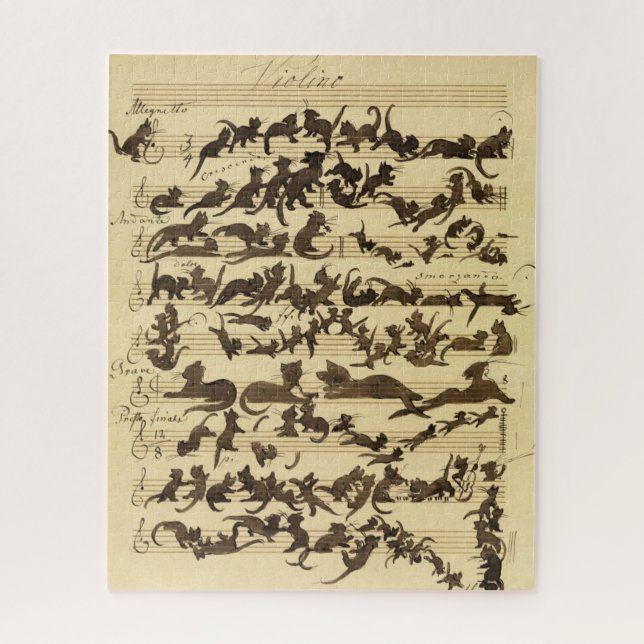 Cat Symphony by Moritz von Schwind Jigsaw Puzzle (Vertical)