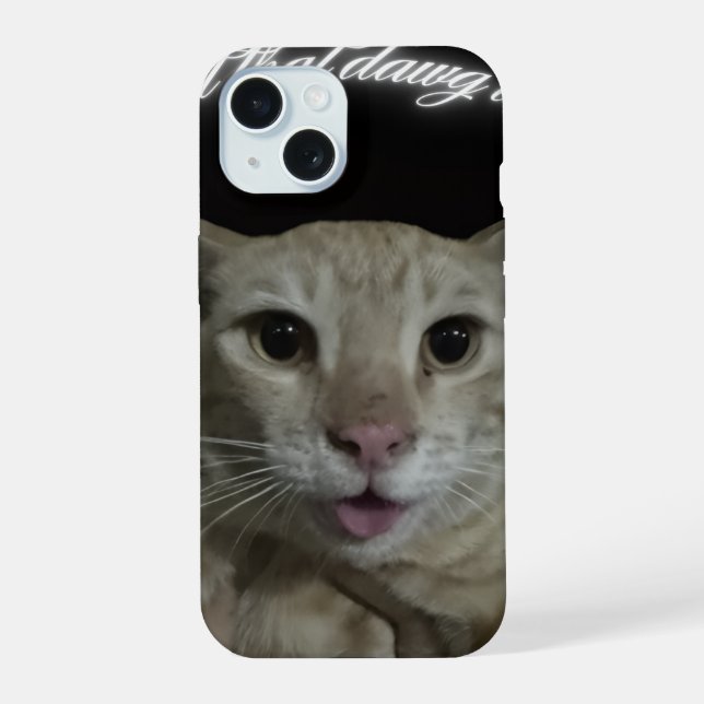 Cat t-shirt iPhone 15 case (Back)