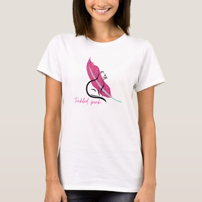 Cat T-shirt Tickled Pink (Front)