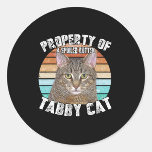 Cat Tab Funny Cat Lover Gifts For Men Classic Round Sticker