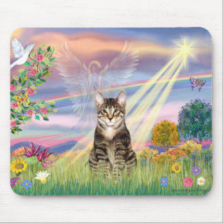 Cat (Tabby) - Cloud Angel Mouse Pad
