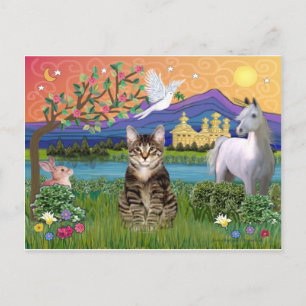 Cat -(Tabby) - Fantasy Land Postcard