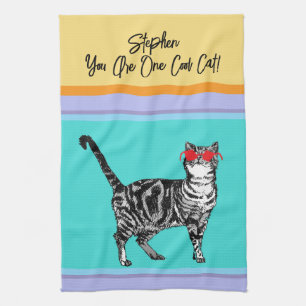 Cat Tabby Pastel Cats Womens Pastel Colors Husband Kitchen Towel