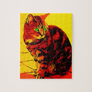 CAT TABBY WATERCOLOR JIGSAW Puzzle