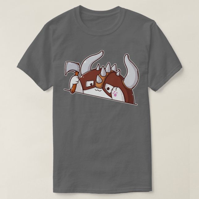 Cat Tabletop RPG Barbarian T-Shirt (Design Front)