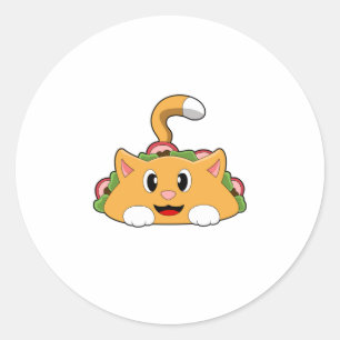 Cat Taco Classic Round Sticker