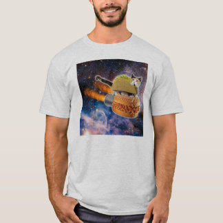 Cat Taco Riding Sandwich Rocket T-Shirt