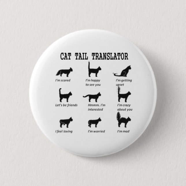 CAT TAIL TRANSLATOR 2 INCH ROUND BUTTON (Front)