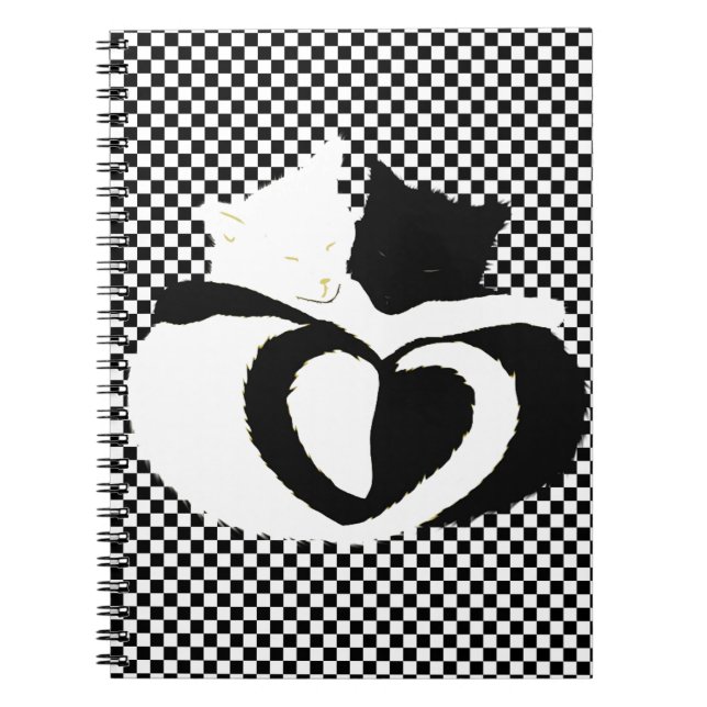 CAT tails - love black white Notebook (Front)