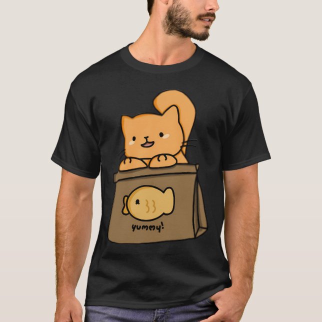 Cat Taiyaki Fish T-Shirt (Front)