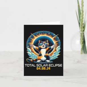Cat Taking Selfie Solar Eclipse Solar Eclipse 2024 Card