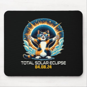 Cat Taking Selfie Solar Eclipse Solar Eclipse 2024 Mouse Pad
